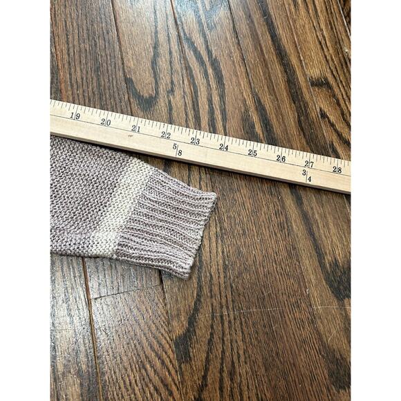 JOIE Women's Taupe/Purple Striped Open-Knit 100% Linen Pullover Sweater Size S - Picture 10 of 11